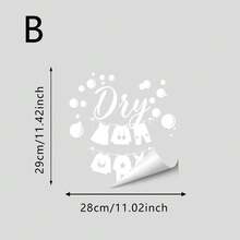 1/4pcs Wall Sticker, Peel And Stick Waterproof, Vinyl Wash Dry Clothesline Decals For Laundry Room, Door, Farmhouse Laundry Wall Decor - Multicolor - View 17