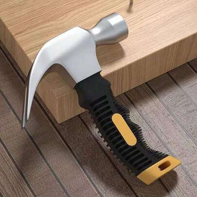 小型家用羊角锤，带橡胶手柄，便携式铁锤，适用于木工和拔钉。