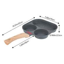 LIVINGANDHOME 3-Hole Non-Stick Egg Frying Pan For Kitchen,Camping - 查看 12
