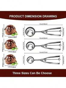 1pc/3pcs Stainless Steel Ice Cream Spoon, Ice Cream Scoop, Kitchen Tool, Fruit Spoon, Dessert Spoon - Multicolor - View 5