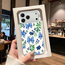 Funda para Teléfono - Una Elegante y Nueva Funda con Diseño de Lazo Azul y Viento Fresco de Arándanos, Lujosa Funda de Acrílico Metálico de Alta Gama, Exquisita y Práctica Carcasa Protectora Reforzada a Prueba de Golpes. - Color mixto 1 - Ver 3