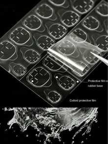 100片/2400片超强粘性指甲凝胶贴纸，可穿戴指甲凝胶贴片，超薄无味透气双面指甲凝胶条 - 無色 - 查看 5