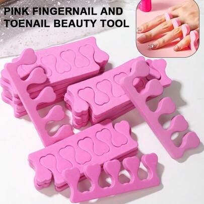 粉色软泡沫趾间分离器 - 一次性手指和脚趾分离器，用于涂抹指甲油，无异味美甲工具及配件，美甲练习工具，工具配件，美甲辅助工具