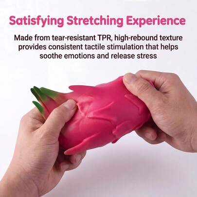 2PCS Dragon Fruit Squishy, Squishy Dragon Fruit For Anxiety & Focus, Stretchy Fruit Stress Balls Stress Relief Fidget For Adults & ADHD (Washable TPR)