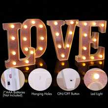 1 đèn LED chữ/số phát sáng, chữ cái màu hồng phát quang, đèn chữ nhấp nháy chạy bằng pin dùng cho tiệc tùng, cầu hôn, đám cưới, trang trí bàn, tường, sinh nhật, phòng khách, phòng ngủ [Không bao gồm pin] - Màu trắng ấm áp - Xem 3