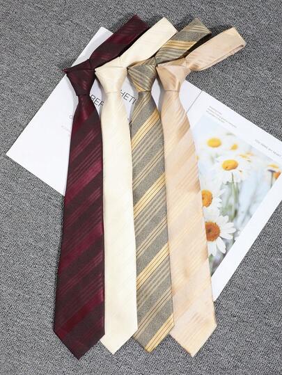 1 pieza Corbata de hombre con patrón a rayas, adecuada para trajes, atuendo formal, negocios, bodas, ocasiones casuales y versátiles