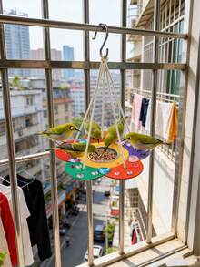 9pcs/Set Paintable Flower-Shaped Bird Feeder - Hand-Painted Creative Bird Feeder - Outdoor Hanging Bird Feeder - DIY Handmade Kit With Rhinestone Decoration - Garden Balcony Bird Watching Decor - A - View 5