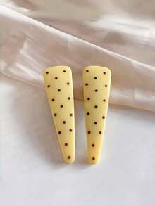 6pcs Girls Delicate Cute INS Style Versatile Polka Dot & Floral Print Side Bangs Hair Clips - Multicolor - View 5