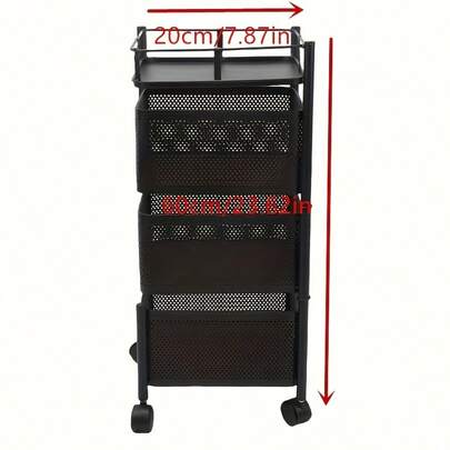 Rotating Kitchen Storage Rack, 5 Tier Rolling Cart With Fruit And Vegetable Basket, Storage Organization Dolly Cart With Wheels For Bathroom, Kitchen And Bedroom, For Storing Fruits, Vegetables, Potatoes, Tools, Toiletries, A Gift For Birthday Xmas