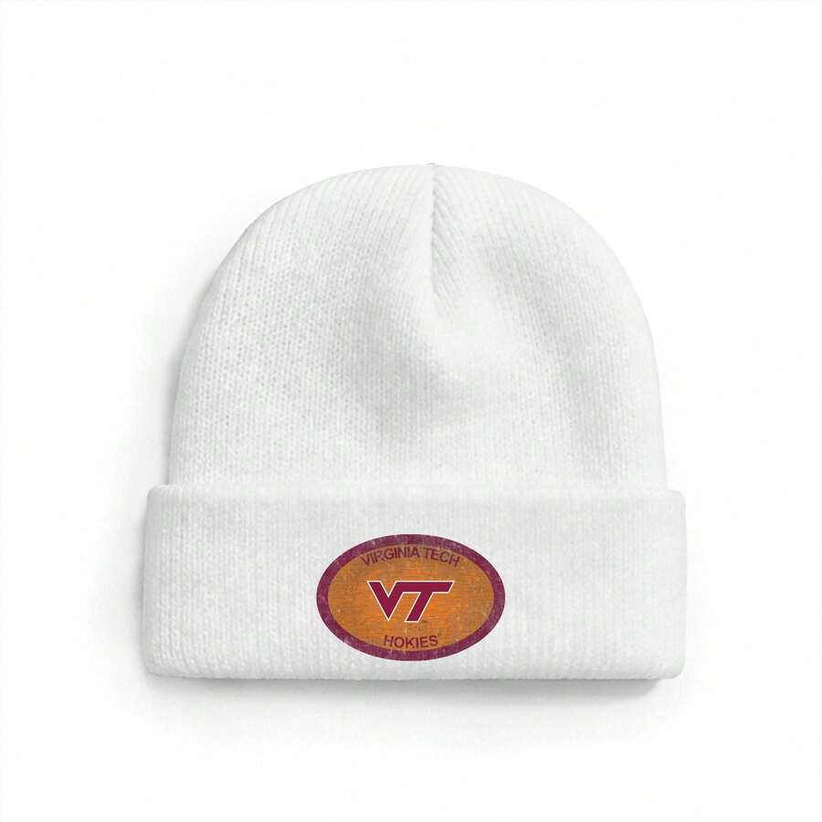 1pc Virginia Tech Hokies Retro Casual Knit Hat, Unisex Fashion Sun Hat, Trucker Hat, Beach Hat, Fishing Hat, Suitable For Competition Venue,Travel, Party, Fun, Country, Birthday, Daily Casual Outdoor Wear Gifts - trắng - Xem 1
