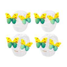 38pcs/114pcs Paper Butterfly Cake Decorations For Wedding, Holiday, Birthday Party Desserts, Multicolor Insertable 38pcs - Yellow-green - View 5