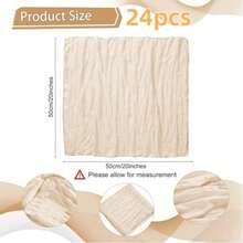 6/12/24pcs Cream Balinese Cheesecloth Napkins Decor, Suitable For Outdoor Events Such As Weddings, Bridal And Baby Showers, Birthday Parties, Mother's Day, Home Decor, Family Gatherings, Banquets, Receptions, Buffets, Picnics And Various Theme Parties. - Multicolor - View 37
