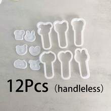 6pcs Cute Mini Animal Shaped Cookie Cutter Set, Including Bear, Rabbit And Toast Molds, Plastic Made, Suitable For Making Adorable Snacks, Ideal For Kids Snacks, Lunch Box And Parties! - White - View 13