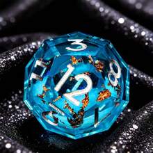 7pcs D&D Dice Set, Liquid-Filled Resin Dice, Handmade Sharp-Edged Polyhedral Dice For Roleplaying Games - Multicolor - View 5