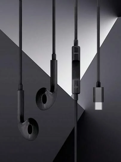 Wired Earphones With Type-C, High-Quality 3.5mm Control Line, Lightning Interface, Suitable For Karaoke, Sleep, And Gaming