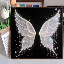 New 20*20 Wooden Frame Diamond Painting Kits, Includes Pearl Painting, Rose Flower, Starry Sky, Moon, Angel Wings, Blue Rose Patterns, Tools, Suitable For Pinterest, Crystal, Adult Handcraft, Embroidery, Mother's Day, Christmas Gifts (The Picture Shows The Finished Product, You Need To Make It Yourself After Purchase). Birthday Gift, Back To School Gift - Multicolor - View 11