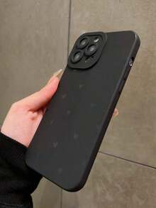 Funda para teléfono negra oscura con diseño de corazón de la artista Maryam Alam, para vacaciones, amor, Día de San Valentín - Estilo 1 (1 pieza) - Ver 3