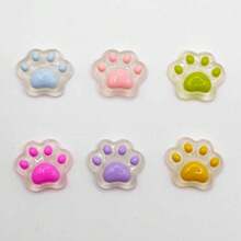3/6/10pcs Mini Cat Paw Fridge Magnets, Cute Resin Paw Print Fridge Magnets, Colorful Pet Theme Decorative Magnets For Kitchen Home Decor, Also Suitable As Holiday Gifts For Friends - Multicolor - View 8