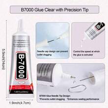 B-7000 水鑽膠 110ml (3.7 Fl Oz)/50ml/25ml 透明珠寶手工 DIY 膠水，適用於帽子、手機殼、珠寶製作、水晶水鑽及其他裝飾黏合應用 - B7000 - 查看 9