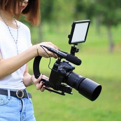 U/C Shape Portable Handheld DV Bracket Stabilizer For SLR Cameras And Home DV Camera, ABS Material, No Battery Required, Ideal For Video Recording And Broadcasting, Video Recording Equipment | U/C Shape Bracket | Durable Bracket, Video Camera