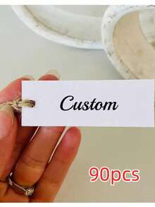 Personalized Gift Tags With Fine Hemp Rope – White & Kraft Paper Hang Tags With Custom Name Text, Gift Packaging Tags Labels With String Gift Rope, For Celebrating With Us, For Birthday, Wedding, Party, Baking Packaging, Dessert Table Decoration - Multicolor - View 16