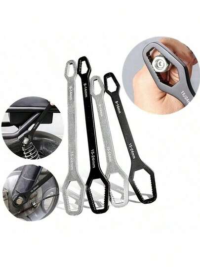 1 pieza Llave inglesa multifunción con diseño de flor de ciruelo, llave ajustable autoapretante con diámetro de 8-12 mm, diseño grueso y duradero con mango portátil, adecuada para reparaciones automotrices y proyectos de bricolaje en el hogar