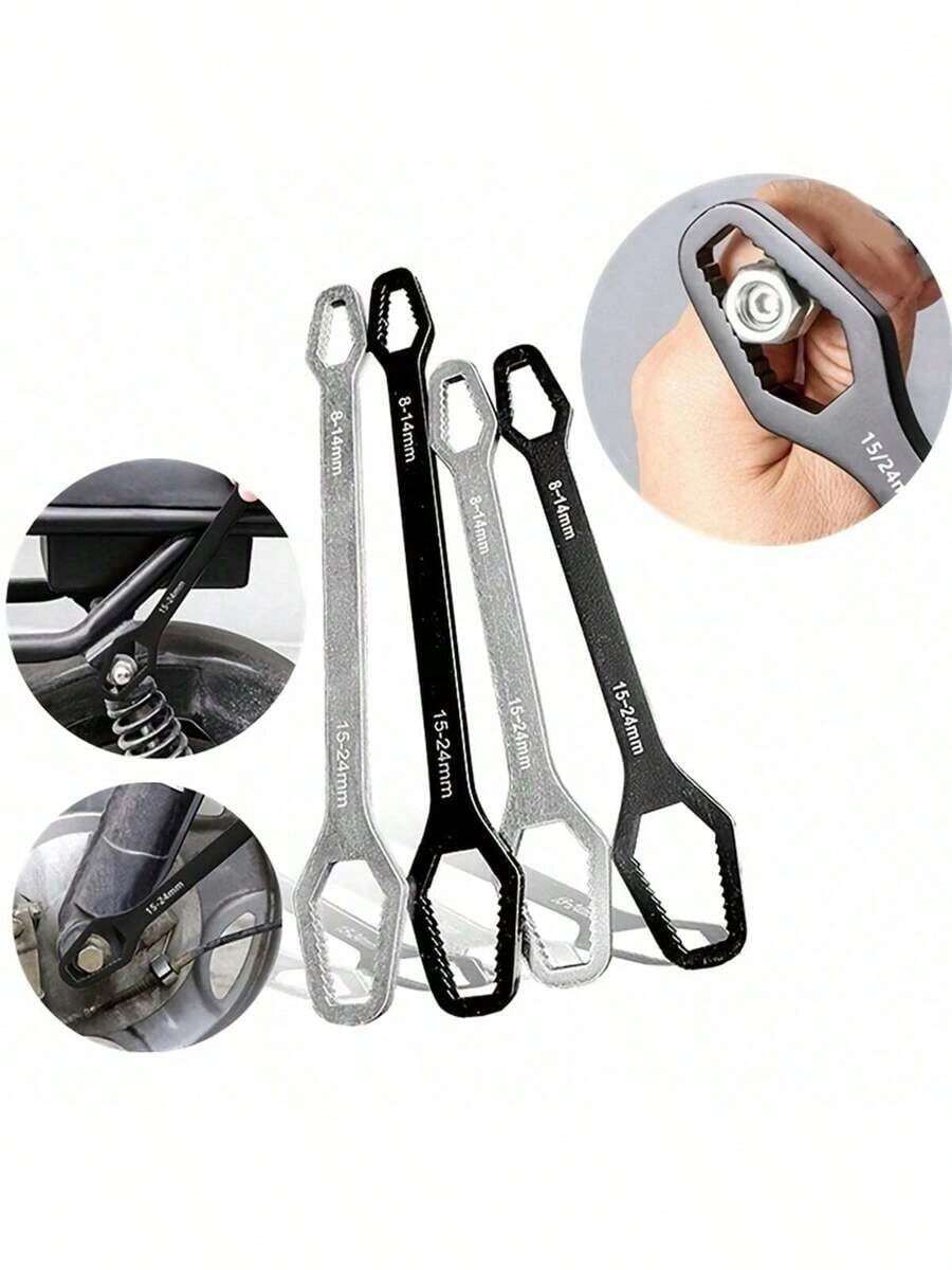 1pc Multi-Function Plum Blossom Wrench, Adjustable Self-Tightening Wrench With 8-12mm Diameter, Thick Design And Portable Handle, Suitable For Automotive Repair And Home DIY Projects - Adjustable Wrench - View 1