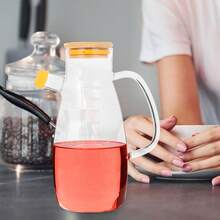 1pc 1000ml Glass Oil Bottle With Handle And Scale, Kitchen Vinegar And Cooking Oil Container, Easy To Pour And Clean, Household Essential, Kitchen Necessity, Kitchen Accessory - View 4