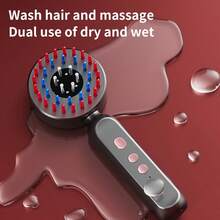 电动头皮按摩梳，升级版二合一电动梳子兼头皮按摩器，适用于梳头、涂抹护发油和头皮护理，有助于放松头部和美容护理，专业美发工具，家用。 - 多色 - 查看 5