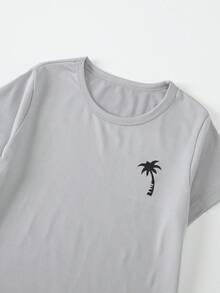 Bộ 4 món gồm áo thun ngắn tay và quần short cho bé trai/bé gái, trang phục mùa hè nhẹ nhàng, thoải mái, phù hợp cho trẻ từ 4-12 tuổi. - Nhiều màu - Xem 3