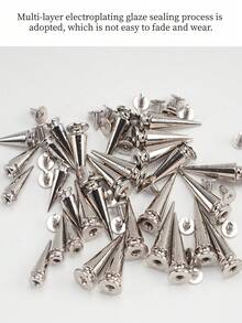 10pcs Bullet-Shaped Zinc Alloy Rivets, Gothic Punk Metal Spikes - Punk Nail - View 7