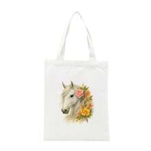 1pc/2pcs/3pcs White Horse & Flower Pattern Heat Transfer Stickers DIY ...
