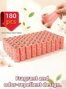 180 túi đựng chất thải thú cưng mới, thiết kế hoạt hình dễ thương, chống rò rỉ, túi đựng phân chó, túi đựng phân mèo và chó, đồ dùng vệ sinh, phụ kiện cho chó, đồ dùng cho mèo, đồ dùng cho cún con - Nhiều màu - Xem 1