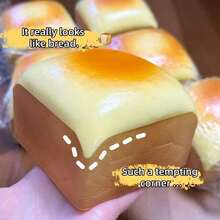 Squishy & Decompress Thick Baked Cheese Bread Toys, Creative Slow Rebound Stress Relief Small Gifts For Friends And Family - 彩色 - 查看 3