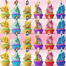 Princess-Themed Cake Paper Forks For Home Parties, Birthday Parties, Gathering Cake Decorations, Christmas Cake Decorations - Multicolor - View 4