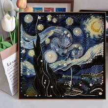 New 20*20 Wooden Frame Diamond Painting Kits, Includes Pearl Painting, Rose Flower, Starry Sky, Moon, Angel Wings, Blue Rose Patterns, Tools, Suitable For Pinterest, Crystal, Adult Handcraft, Embroidery, Mother's Day, Christmas Gifts (The Picture Shows The Finished Product, You Need To Make It Yourself After Purchase). Birthday Gift, Back To School Gift - Multicolor - View 5