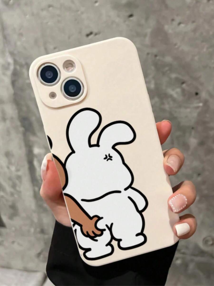 Compatible With IPhone 17/17 Pro/17 Pro Max/16/15/14/13/12/11 Series, 1pc Ins Cube Cartoon Cute Couple Pattern Full-Coverage Anti-Fall Phone Case, Fashionable Phone Protective Cover For IPhone 17 Pro Max - White - View 1