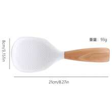 Wood Handle Silicone Rice Paddle Spoon, Lightweight Elegant Kitchen Rice Scoop With Standing & Hanging Hook Design, Healthy Harmless Non-Stick Spatula, Multiple Colors Available For Household Rice Cooker Daily Kitchen Cooking Use - View 13