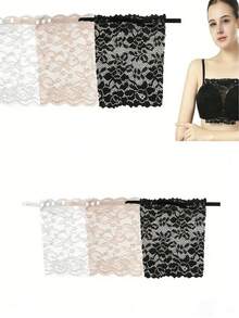 1 pièce, Coussinets de poitrine anti-éblouissement élégants à motif floral, rembourrage de soutien-gorge à la mode et confortable, respirant et invisible avec bordure en dentelle, rembourrage tricoté en dentelle, sous-vêtements féminins anti-exposition sans bretelles, couverture de poitrine, soutien-gorge anti-exposition et de confidentialité, coussinets de poitrine en dentelle pour femmes, lavables pour la rentrée scolaire - Multicolore - Voir 5