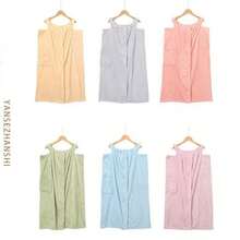 Adjustable Strap Plus Size Wearable Bath Towel Robe, Quick Dry Soft And Comfortable - Multicolor - View 5