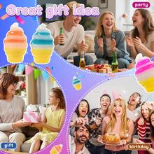 1/3/8个装冰淇淋造型挤压玩具，冰淇淋甜筒造型挤压玩具，慢回弹感官玩具，压力球，生日派对礼物，夏季减压玩具 - 彩色 - 查看 9