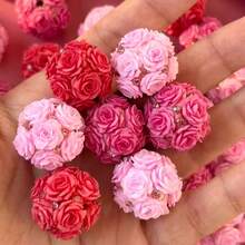 5 hạt cườm hình hoa hồng, hạt đất sét hình hoa nở lãng mạn, thích hợp làm đồ trang sức DIY như bút, dây đeo điện thoại, móc khóa, quà tặng ngày Valentine. - hồng - Xem 6