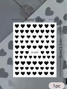 1pc Cool Black Heart Face Sticker, Mixed Size Rhinestone Decor, Music Festival Party Makeup Decoration, Unique Stage Makeup Sticker,Concert Look,Face Gems - Multicolor - View 5