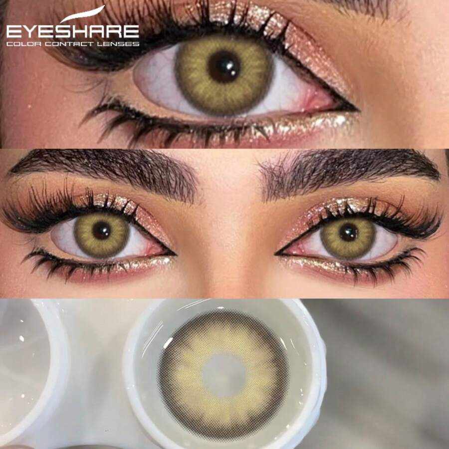 Eyeshare 1副自然色年抛型棕色隐形眼镜，适合约会或日常佩戴，派对适用
