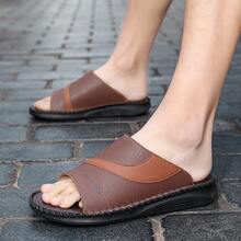 Dép phối màu, dép xăng đan thể thao thường ngày unisex, dép lê thoải mái, thoáng khí dùng trong nhà và ngoài trời. - màu nâu - Xem 3