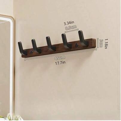 1 Móc Treo Tường Hiện Đại Bằng Gỗ Óc Chó và Nhôm | Móc Treo Tường Thiết Kế Tối Giản Cho Phòng Tắm, Lối Vào Hoặc Phòng Ngủ - Giải Pháp Tiết Kiệm Lưu Trữ Khăn Tắm, Áo Choàng và Phụ Kiện, Món Quà Hoàn Hảo Cho Ngày Của Mẹ
