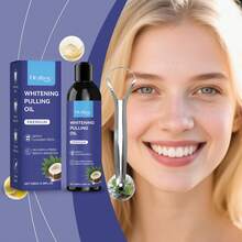 Kit de enjuague bucal con aceite de coco y menta para refrescar el aliento, eliminar la fragancia duradera, combatir las manchas en los dientes, mantener la salud de las encías y cuidar la salud bucal con raspador de lengua. - Mentol de coco - Ver 2