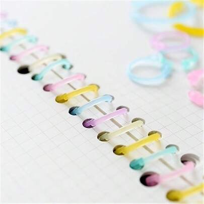 20pcs/Pack Multi-Functional Loose Leaf Rings, Includes Cards, Punched Rings, Clips, Creative Storage
