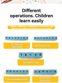 Children's Math Thinking Training Number Operation, Includes Times Table & Addition/Subtraction/Multiplication/Division, With Bells, Tabletop Game For Preschool, Elementary School Students, Cognitive Development Toy - Multicolor - View 12