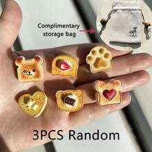 3pcs/6pcs Cartoon Toast Resin Refrigerator Magnets, Creative Magnetic Stickers, Cute Decorative Magnets, Personalized Fridge Magnets, Suitable For Kitchen, Office, Whiteboard, Storage Cabinet And Dishwasher, Kitchen & Home Decor, Party Favors - Multicolor - View 13